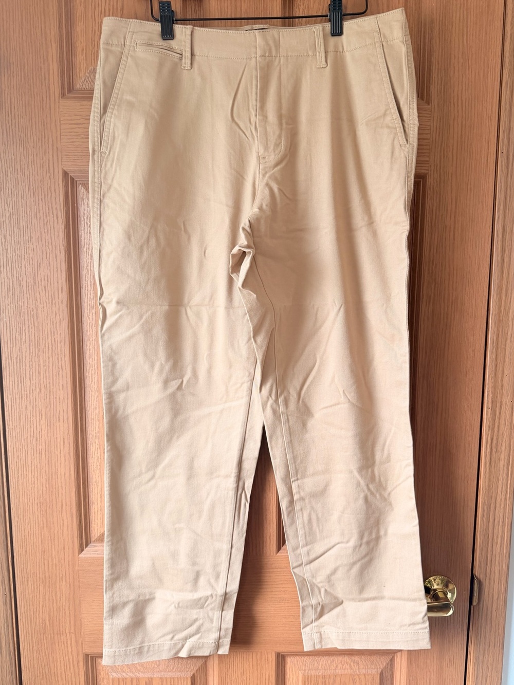 Lands' End Beige Straight-Leg Chinos